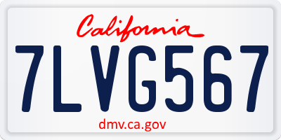 CA license plate 7LVG567