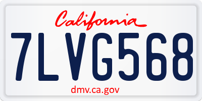 CA license plate 7LVG568