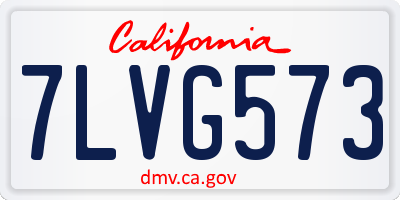 CA license plate 7LVG573