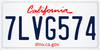 CA license plate 7LVG574