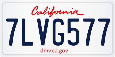 CA license plate 7LVG577