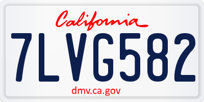 CA license plate 7LVG582