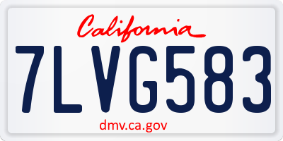 CA license plate 7LVG583