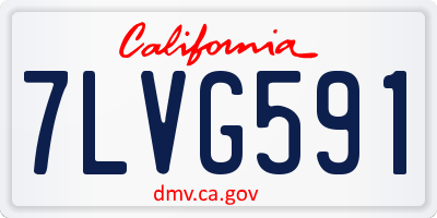 CA license plate 7LVG591
