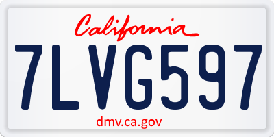 CA license plate 7LVG597