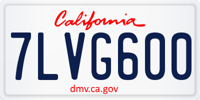 CA license plate 7LVG600