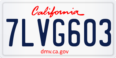 CA license plate 7LVG603