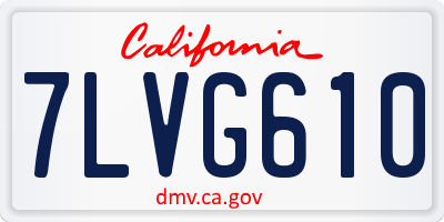 CA license plate 7LVG610