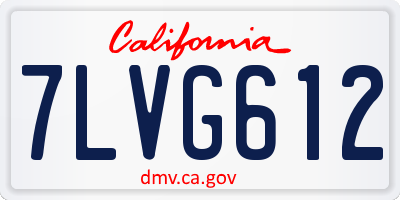 CA license plate 7LVG612