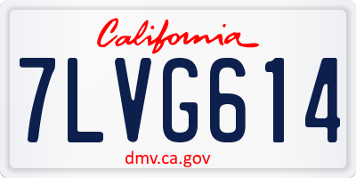 CA license plate 7LVG614