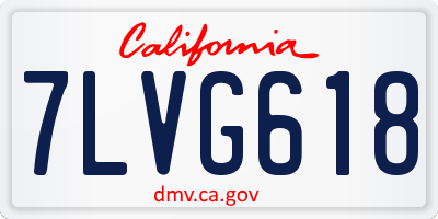 CA license plate 7LVG618