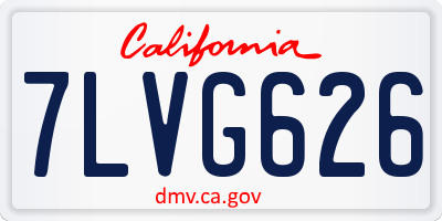 CA license plate 7LVG626