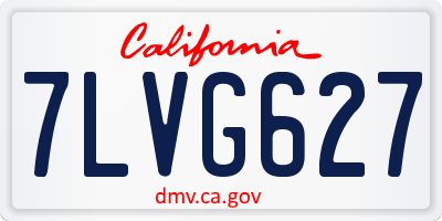 CA license plate 7LVG627