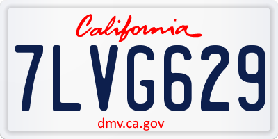 CA license plate 7LVG629