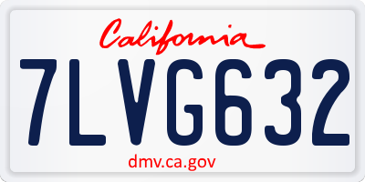 CA license plate 7LVG632