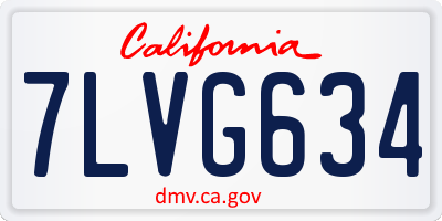 CA license plate 7LVG634