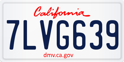 CA license plate 7LVG639