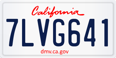 CA license plate 7LVG641