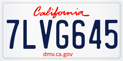 CA license plate 7LVG645