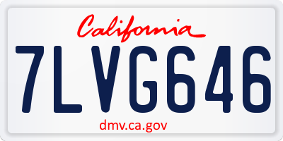 CA license plate 7LVG646