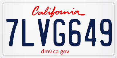 CA license plate 7LVG649