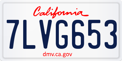 CA license plate 7LVG653