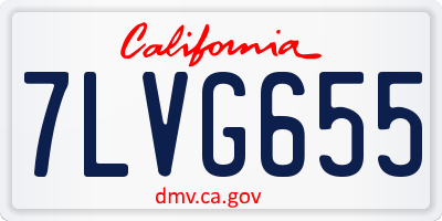 CA license plate 7LVG655