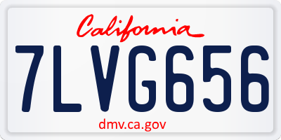 CA license plate 7LVG656