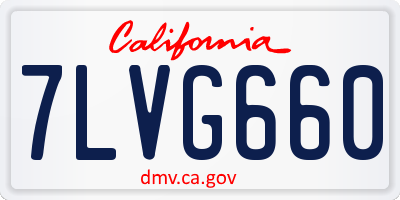 CA license plate 7LVG660