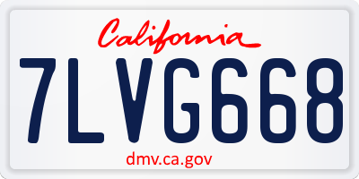 CA license plate 7LVG668