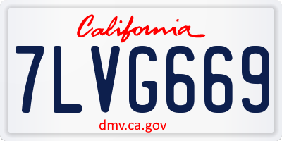 CA license plate 7LVG669