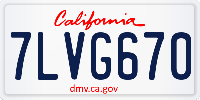 CA license plate 7LVG670