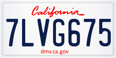 CA license plate 7LVG675