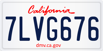 CA license plate 7LVG676