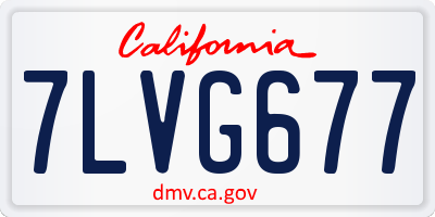 CA license plate 7LVG677