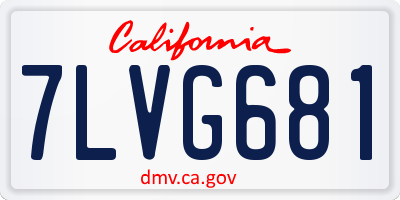 CA license plate 7LVG681