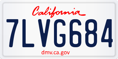 CA license plate 7LVG684