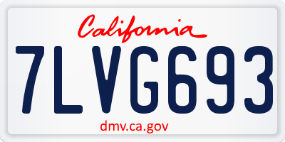 CA license plate 7LVG693