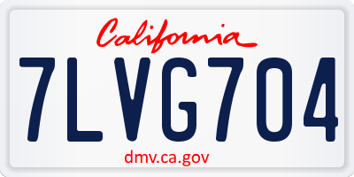 CA license plate 7LVG704