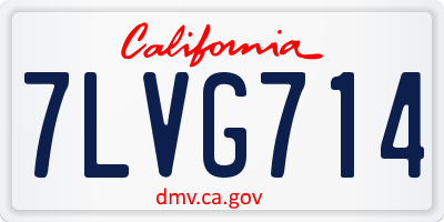 CA license plate 7LVG714