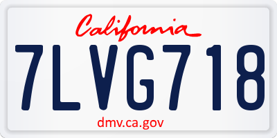 CA license plate 7LVG718