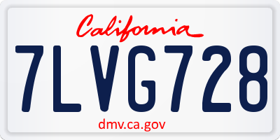 CA license plate 7LVG728