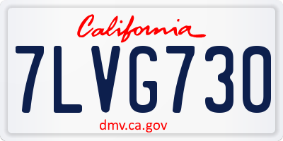 CA license plate 7LVG730