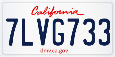 CA license plate 7LVG733