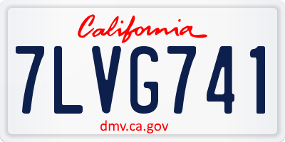 CA license plate 7LVG741