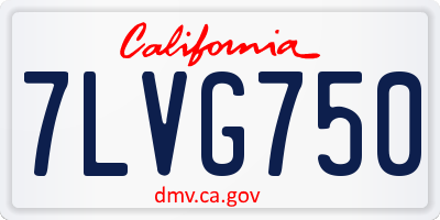 CA license plate 7LVG750