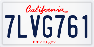CA license plate 7LVG761