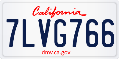 CA license plate 7LVG766