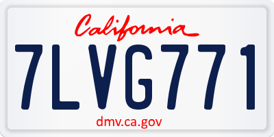 CA license plate 7LVG771