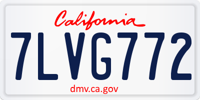 CA license plate 7LVG772